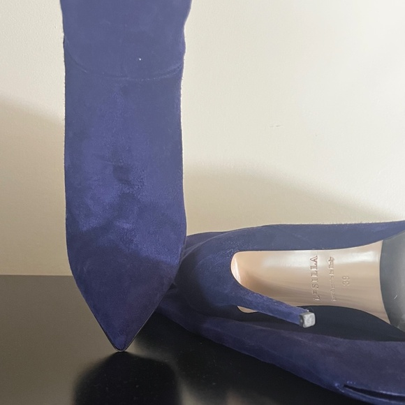 Blue suede LeSilla Knee high boot - Picture 1 of 4